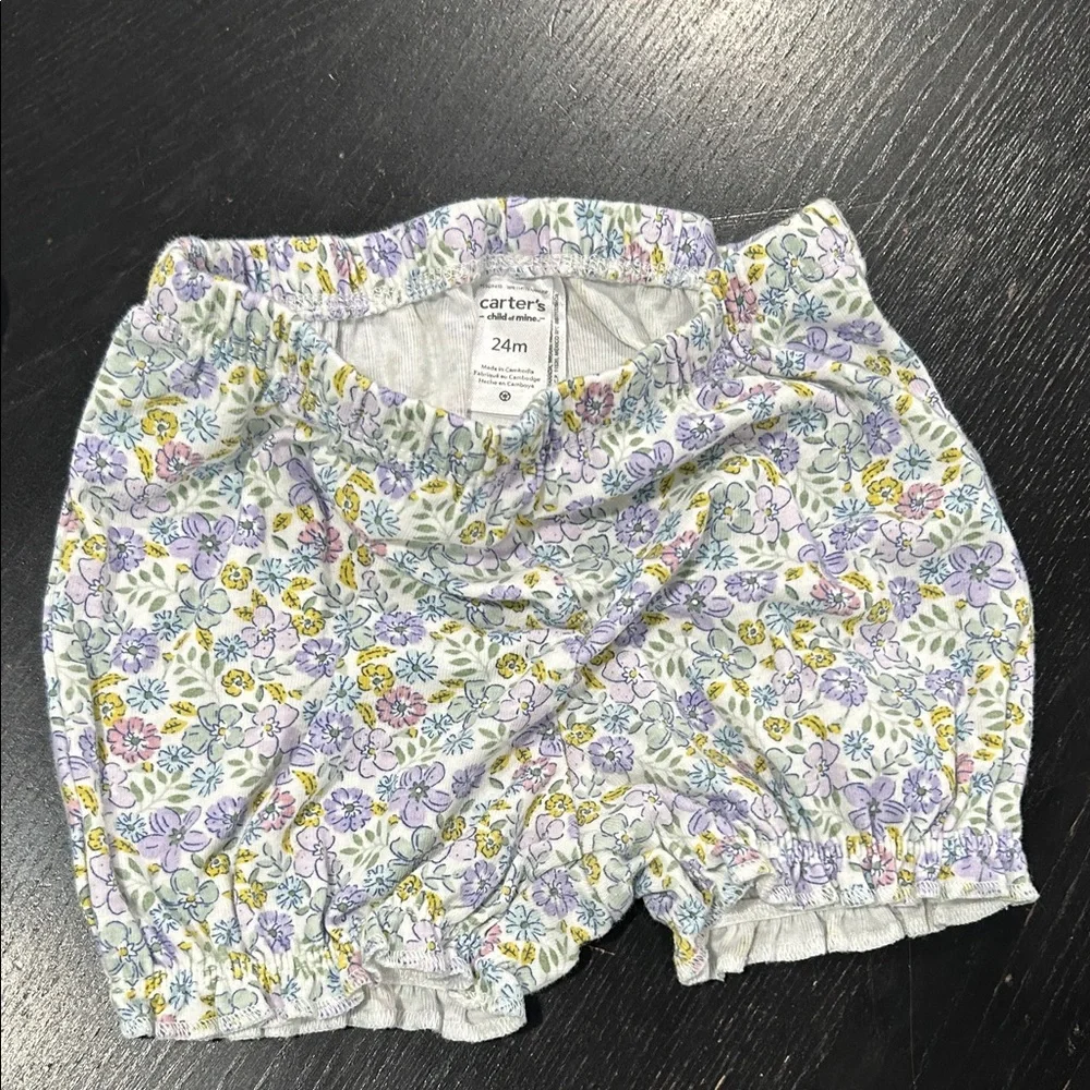 Carter's Purple and Yellow Floral Diaper Cover Set